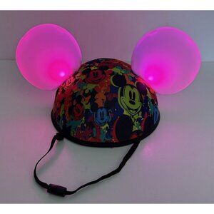 DISNEY Parks Mickey Mouse Lighted Ears Magic Kingdom "Glow With the‎ Show" EUC